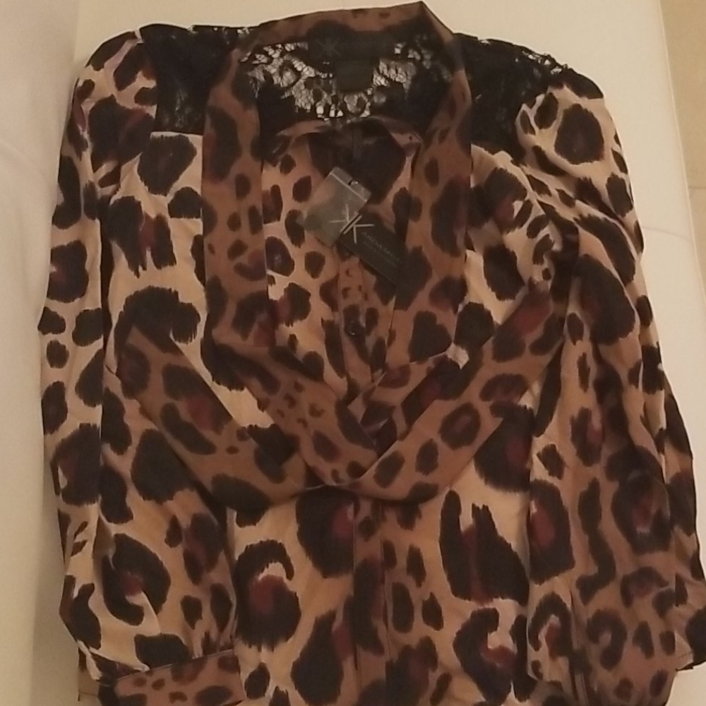 Lace Bow Front Blouse.